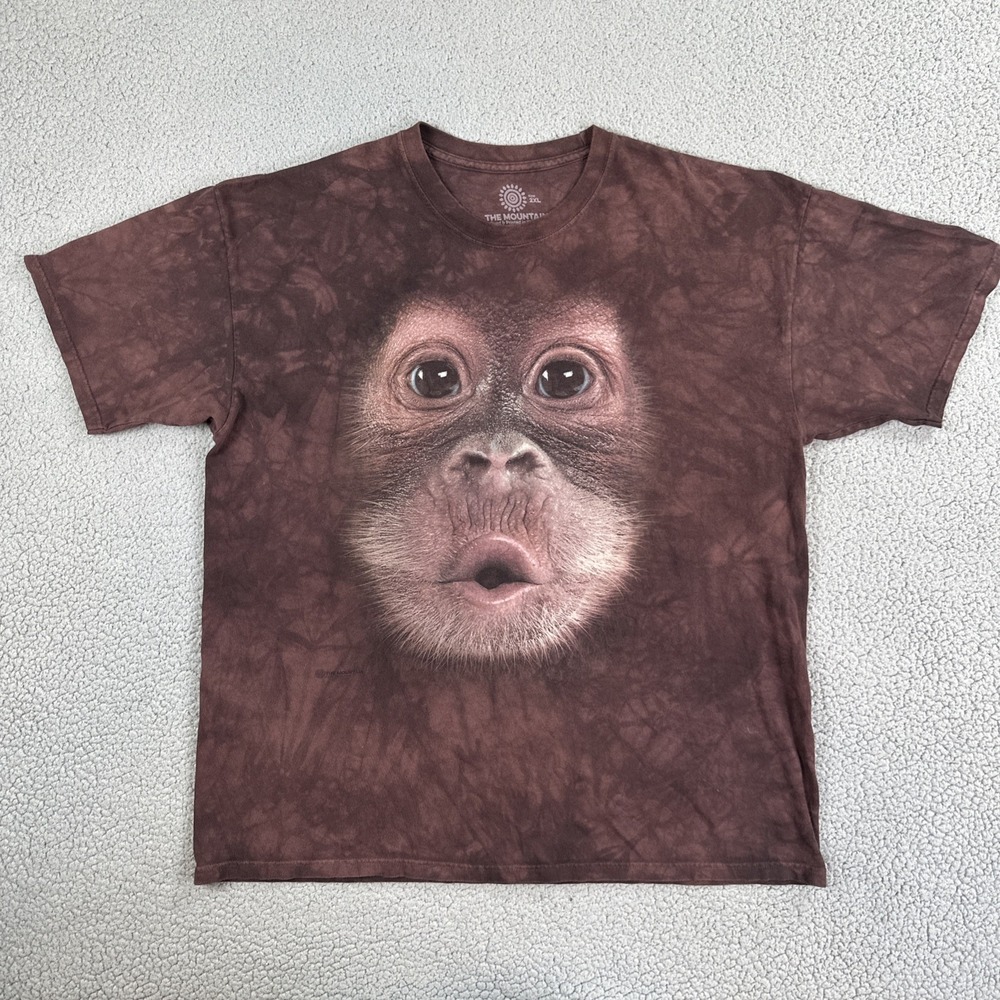 The Mountain Monkey T-Shirt Men 2XL Brown Graphic Print Orangutan